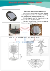 Đèn led nhà xưởng UFO OEM Philips công suất 200W mã TQL-HBP200