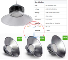 Đèn led nhà xưởng Highbay công suất 200W mã TQL-HBR200