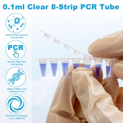 0.1ml PCR 8- Strip nắp phẳng, ống trong-ống đục, 125 Strip/hộp, hãng Fcombio-USA