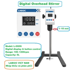 Máy khuấy đũa kỹ thuật số, dung tích 5 lít, 100-1200rpm, Digital Stirrer, hãng LABGIC