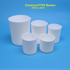 Cốc nhựa PTFE/Teflon có mỏ (PTFE Beakers),150ml/200ml/300ml/400ml (gồm nắp), Chính hãng
