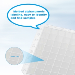 Deep Well Plates 96 giếng vuông, 2.2ml-đáy U, DNase & RNase free, Biologix