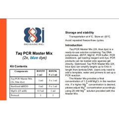 Bộ nhuộm PCR - Taq PCR Master Mix (2X, Blue Dye), lọ 1ml, mã: BS9295/BS296, hãng Bio Basic- Canada