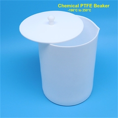 Cốc nhựa PTFE/Teflon có mỏ (PTFE Beakers), 2 lít/3 lít/5 lít/ 10 lít (gồm nắp), Chính hãng