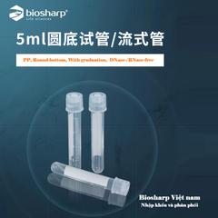 5ml/14ml- Ống nghiệm nhựa PS/ PP, đáy tròn, chia vạch, 25 cái/túi-Sterile, Biosharp