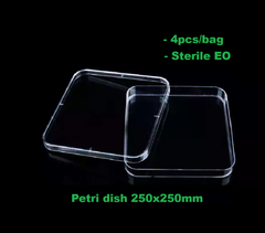 Đĩa petri vuông 100mm,150mm, 250mm, chất liệu PS, Petri dish Vô trùng, hãng Fcombio-USA