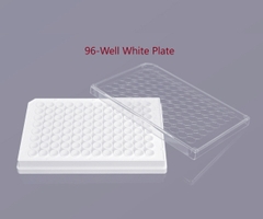 Đĩa/ Phiến nuôi cấy tế bào mầu trắng-nắp trong suốt 96 Well, đáy phẳng, Sterile