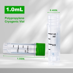 Lọ trữ lạnh 1.0ml, 25 cái/túi- tiệt trùng, ren ngoài- có mã vạch (-196°C) Biologix