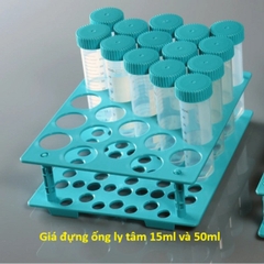 Rack/ Giá đỡ ống ly tâm/ ống nghiệm 15ml/50ml, bằng nhựa, hãng Fcombio