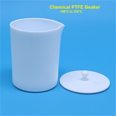 Cốc nhựa PTFE/Teflon có mỏ (PTFE Beakers), 2 lít/3 lít/5 lít/ 10 lít (gồm nắp), Chính hãng