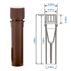 Ống đựng mẫu Cryo 0.5ml-1.5ml màu nâu, 500 cái/túi, (Cryotube brown), Biologix