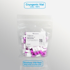 50 chiếc Lọ 2.0ml trữ lạnh -196°C, ren trong/ngoài, vô trùng, nắp vặn mầu tím, Biosharp