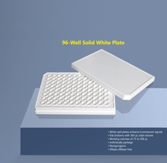 Đĩa/ Phiến nuôi cấy tế bào solid black/ solid white 96 Well, đáy phẳng, Sterile TC-treated