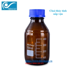 Chai thủy tinh trung tính mầu nâu 100ml-2 lít, nắp vặn, chịu nhiệt 121°C, hãng Biosharp