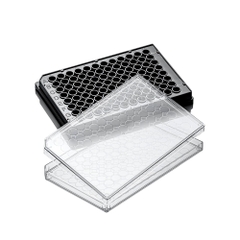 Đĩa/ Phiến nuôi cấy tế bào mầu đen nắp trong suốt 96 Well, đáy phẳng, Sterile, Labselect