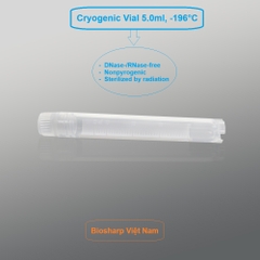 50 chiếc Lọ 5.0ml trữ lạnh -196°C, ren trong/ngoài, vô trùng, nắp vặn mầu trắng, Biosharp