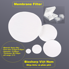 Màng lọc mẫu Nylon (Ny) đk 13-50mm/0.22µm-0.45µm, 4x25 chiếc/hộp, hãng Biosharp