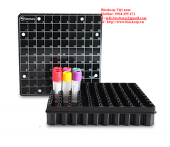 Hộp đựng Cryotube 2ml, 81/100 vị trí, chất liệu PC-mầu đen, hãng Bioharp