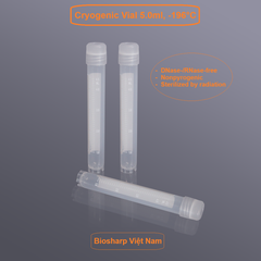 50 chiếc Lọ 5.0ml trữ lạnh -196°C, ren trong/ngoài, vô trùng, nắp vặn mầu trắng, Biosharp
