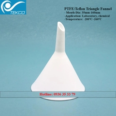 Phễu rót PTFE, PTFE Triangle Funnel, -200 ~ 260°C, đường kính 35mm-160mm,  tekcovina