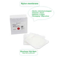 Màng lọc mẫu Nylon tiệt trùng (Ny) đk 47mm/0.22µm-0.45µm, 4x25 chiếc/hộp, hãng Biosharp