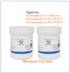Agarose dùng cho điện di, 100g-500g-1kg, mã BS081, hàng có sẵn, hãng Biosharp