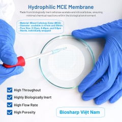 (Vô trùng) Màng lọc Vi Sinh (MCE), đk 47 và 50mm/0.8μm-0.22µm-0.45μm, 100 chiếc/hộp, Biosharp