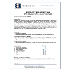 Cột tinh sạch DNA/RNA (EZ-10 Column and collection tube), Mã SD5005, túi 100 cái, hãng Bio Basic-Canada
