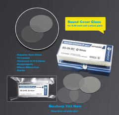 100 chiếc/hộp-Lam kính tròn, cho đĩa nuôi cấy tế bào 6- 48 giếng, Biosharp