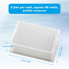 Deep Well Plates 96 giếng vuông, 2.2ml-đáy U, DNase & RNase free, Biologix