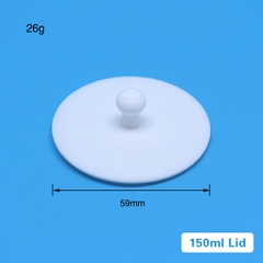 Cốc nhựa PTFE/Teflon có mỏ (PTFE Beakers),150ml/200ml/300ml/400ml (gồm nắp), Chính hãng