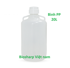Bình nhựa HDPE 4L, PP-10L-20L-50L, có tay xách, Carboy Without Spigot, hãng Biossharp