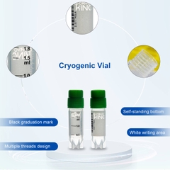 Lọ trữ lạnh 2.0ml-5.0ml, 25 cái/túi- tiệt trùng, ren ngoài- có mã vạch (-196°C) Biologix