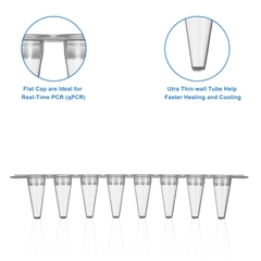 8-Strip PCR Tubes 0.1ml nắp phẳng, Hãng: Biologix- USA