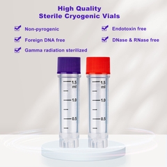 Lọ trữ lạnh 1.5ml, 25 cái/túi- tiệt trùng, ren ngoài- có mã vạch (-196°C) Biologix