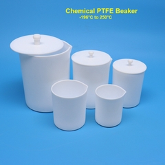 Cốc nhựa PTFE/Teflon có mỏ (PTFE Beakers), 2 lít/3 lít/5 lít/ 10 lít (gồm nắp), Chính hãng