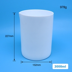 Cốc nhựa PTFE/Teflon có mỏ (PTFE Beakers), 2 lít/3 lít/5 lít/ 10 lít (gồm nắp), Chính hãng