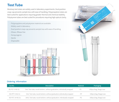 5ml-14ml- Ống nghiệm nhựa PS/ PP, đáy tròn, Không chia vạch, 1 cái/túi-Sterile, Biosharp
