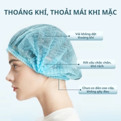 Mũ trùm đầu/Mũ vải không dệt (Hairnet/Disposable non-woven cap), hãng Biosharp