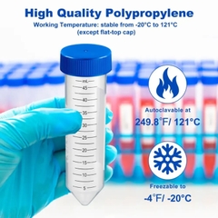 Ống ly tâm nhựa (Falcon) 15ml/50ml nắp phẳng/nắp rãnh, 25 cái/gói-tiệt trùng, Biologix Hóa Chất LAB- Phương