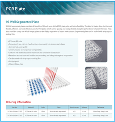 Đĩa PCR 96-well 0.1ml/0.2ml-có thể tách rời, 10 cái/túi, PCR Plate Segmented, Labselect