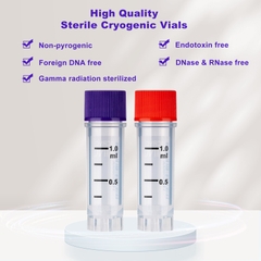 Lọ trữ lạnh 1.0ml, 25 cái/túi- tiệt trùng, ren ngoài- có mã vạch (-196°C) Biologix