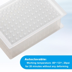 Deep Well Plates 96 giếng vuông, 2.2ml-đáy U, DNase & RNase free, Biologix