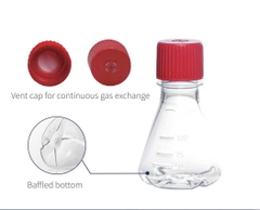 Bình nuôi cấy tế bào 125ml-1 lít- đáy có vách ngăn, nắp filter (Erlenmeyer Flask,vent cap) Labselect