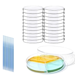 Đĩa petri 90*15mm, 2 ngăn/3 ngăn/4 ngăn, chất liệu PS, Petri dish Vô trùng, hãng Fcombio