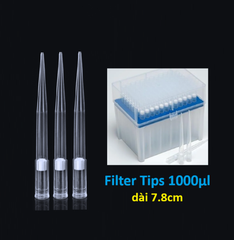 Đầu côn có lọc-bám dính thấp, hộp 96 típ-vô trùng (Pipette filter tips), hãng Fcombio-USA