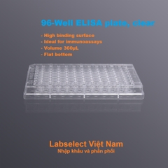 Đĩa ELISA 96 giếng 360μL, đáy phẳng, bề mặt liên kết cao, mầu trong, ELISA plate, LABSELECT