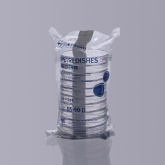 Đĩa Petri nhựa 90mm (Petri Dish), tiệt trùng 10 chiếc/túi, hãng Biosharp