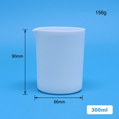 Cốc nhựa PTFE/Teflon có mỏ (PTFE Beakers),150ml/200ml/300ml/400ml (gồm nắp), Chính hãng