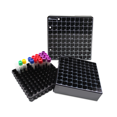 Hộp đựng Cryotube 2ml, 81/100 vị trí, chất liệu PC-mầu đen, hãng Bioharp